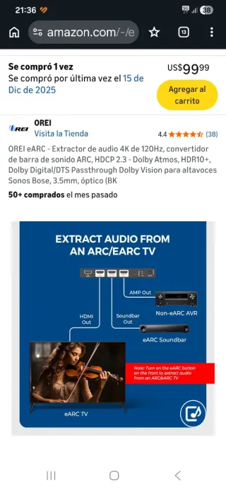 OREI BK-931 Extractor Audio eARC HDMI