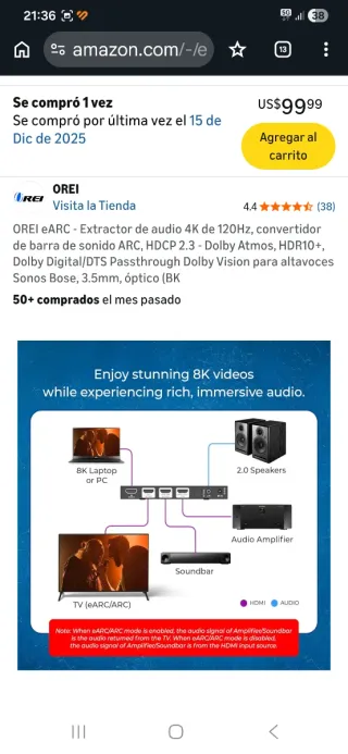 OREI BK-931 Extractor Audio eARC HDMI