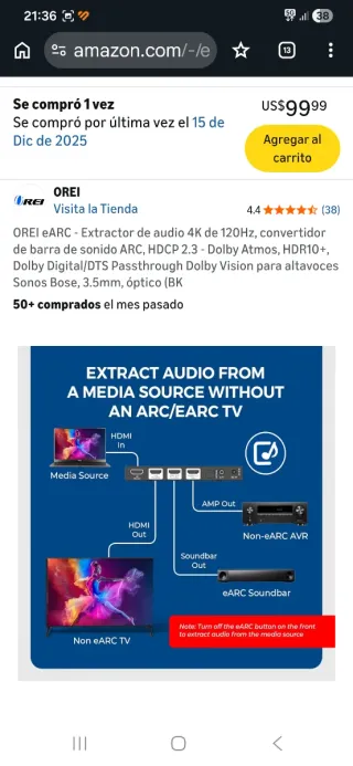 OREI BK-931 Extractor Audio eARC HDMI