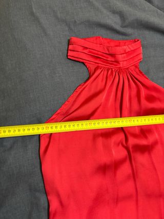 Vestido fiesta coral/rosa halter mini