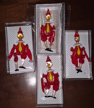 4 Pinocchi Vintage Vetro Murano Snodabili 1970