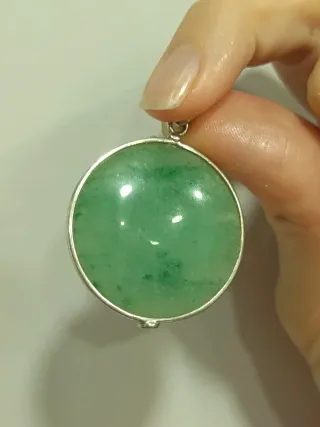 Colgante Plata y Jade con Piedras
