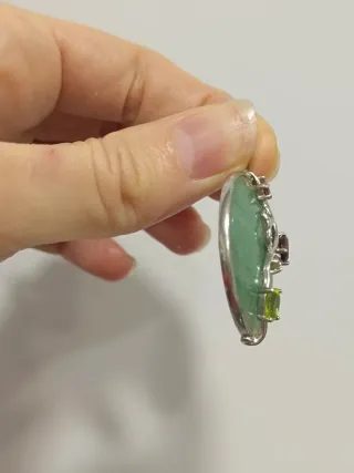 Colgante Plata y Jade con Piedras
