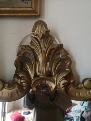 Espejo Isabelino Antiguo Dorado