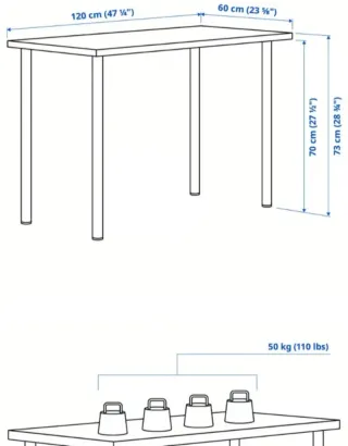Escritorio blanco 120 x 60 Ikea