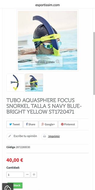Tubo Natación Aqua Sphere Michael Phelps