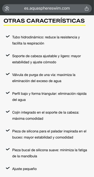 Tubo Natación Aqua Sphere Michael Phelps