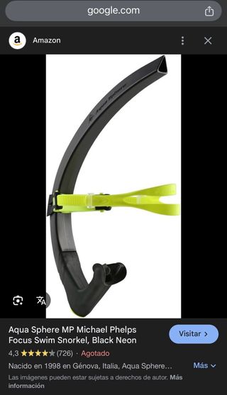 Tubo Natación Aqua Sphere Michael Phelps