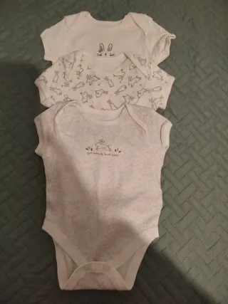 Lote 3 bodys m/corta 0-3 meses