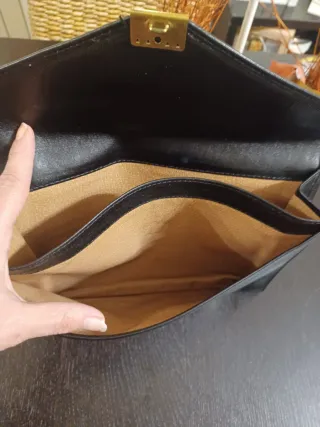 Borsa porta documenti vintage nera