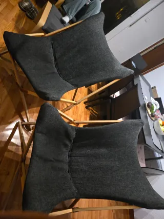 Sillas plegables tela y madera jardín terrasa