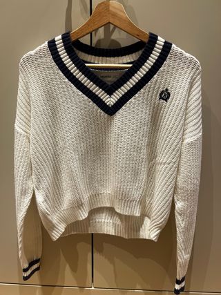 Jersey Brownie Pico Rayas Azul Marino