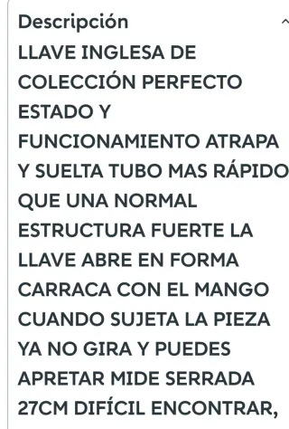 LLAVE INGLESA ANTIGUA FUNCIONA