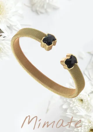 Pulsera Tous Oso Negra y Dorada
