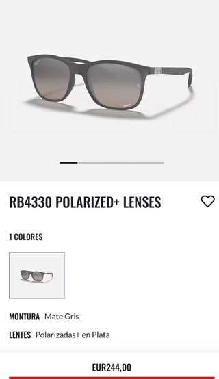 Gafas de Sol Ray-Ban Chromance gris polarizadas.