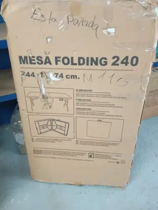 Mesa plegable blanca de plástico