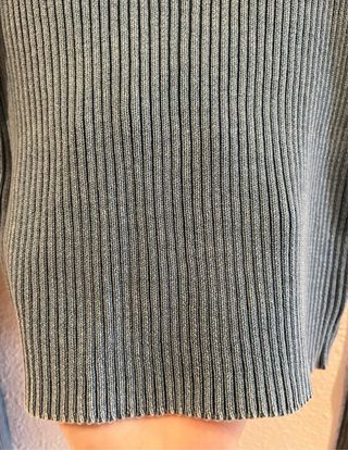 Top Azul Acanalado Manga Larga Talla XS