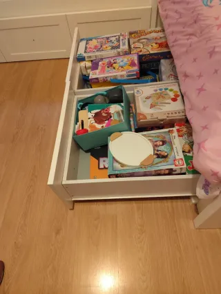 Dormitorio infantil 2 camas con cajones