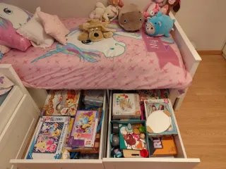 Dormitorio infantil 2 camas con cajones