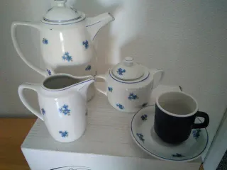 Juego de café porcelana azul y blanco