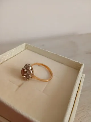 Anello oro con pietra arancione