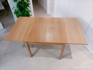 Mesa Roble Extensible IKEA de 90x90