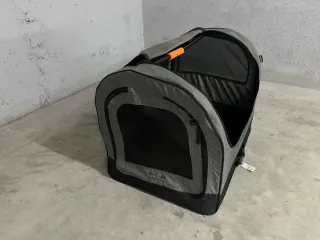 Transportín perro plegable gris y negro