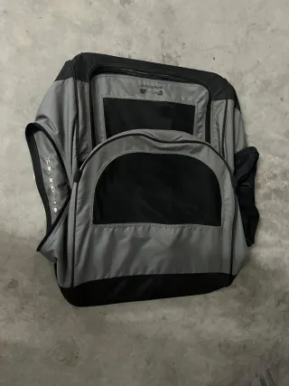 Transportín perro plegable gris y negro