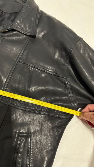 Chaqueta Cuero Negro Vintage 90s Hombre Mujer M
