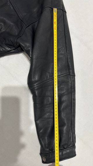 Chaqueta Cuero Negro Vintage 90s Hombre Mujer M