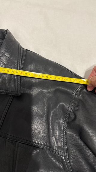 Chaqueta Cuero Negro Vintage 90s Hombre Mujer M