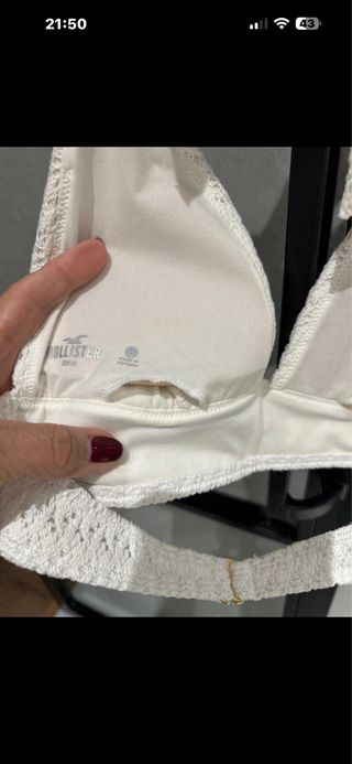 Top Crochet Hollister marfil