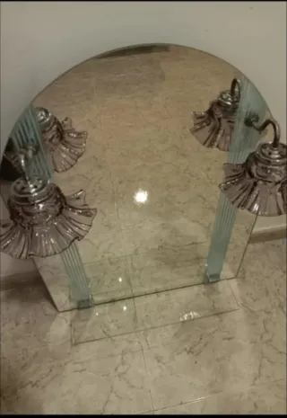 Espejo Baño Vintage Plata Cristal