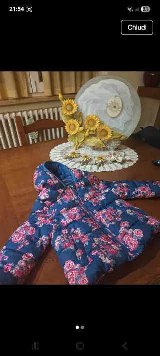 Giacca bambina 1 anno fantasia floreale