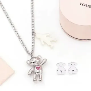 Conjunto Tous Cadena, Colgante Oso y Pendientes