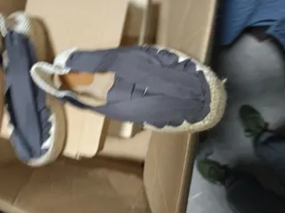 Espardenya verano beige y azul T.39 con talon