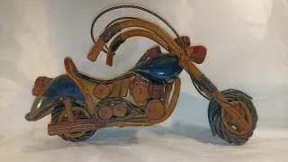 Harley Davidson artesanía manual madera 29 cm