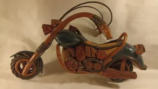 Harley Davidson artesanía manual madera 29 cm