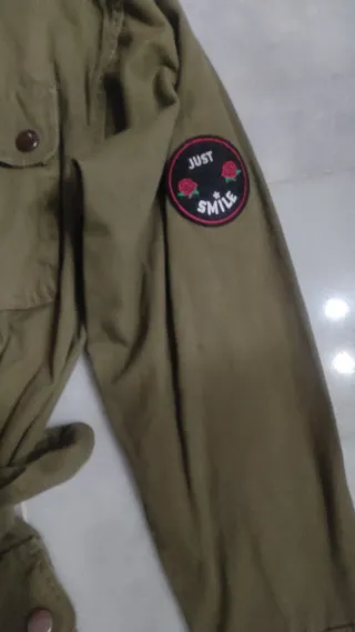 Chaqueta Stradivarius Talla S Verde Militar