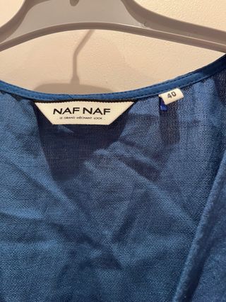 Vestido largo NAF NAF azul talla M
