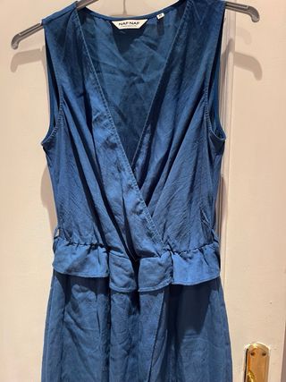 Vestido largo NAF NAF azul talla M