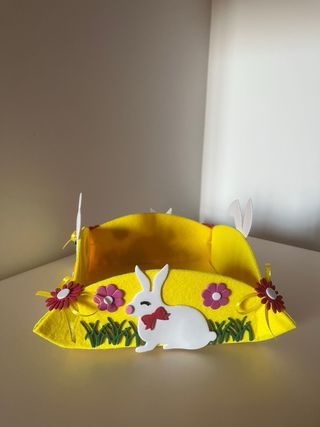 Portatovaglioli Pasqua coniglio e fiori