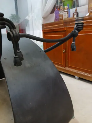 Mesa de comedor cristal y metal