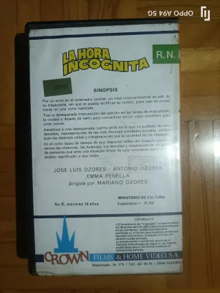 Película VHS La Hora Incógnita