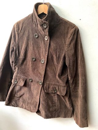 CHAQUETA PANA VINTAGE MARRON BOTONES CAZADORA