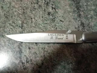 Cuchillo R. David Metal Dorado y Plateado