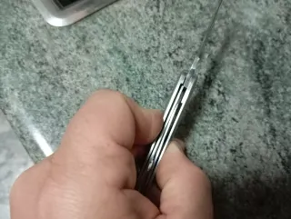 Cuchillo R. David Metal Dorado y Plateado