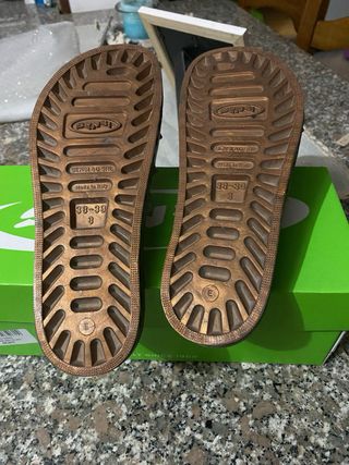 Ciabatte donna argento e marrone