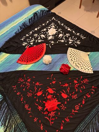 Falda flamenca lunares roja y negra