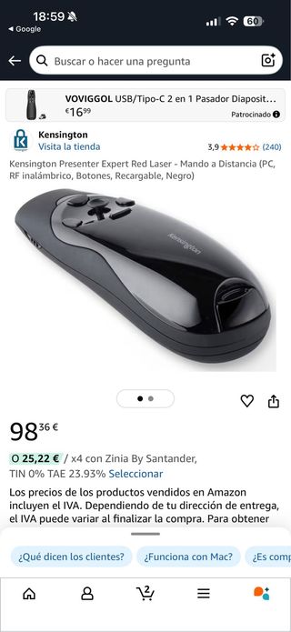 Puntero ratón Láser Kensington Presenter Expert